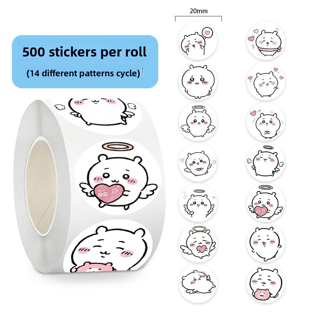 Sticker Label Roll - Stiker Jiyi Roll 500 Pcs Kawaii