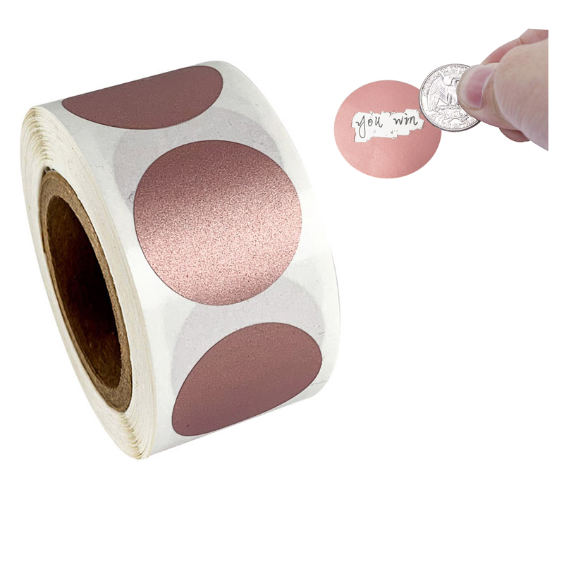 Label Printer Tape - 50-300Pcs Round Rose Emas Scratch-Off Stiker