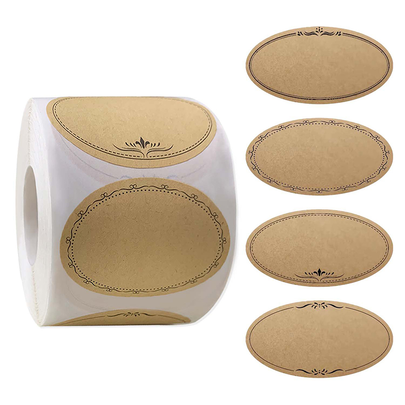Sticker Label Roll - 250 Stiker/Roll 2.5*1.4in Kertas Kraft untuk