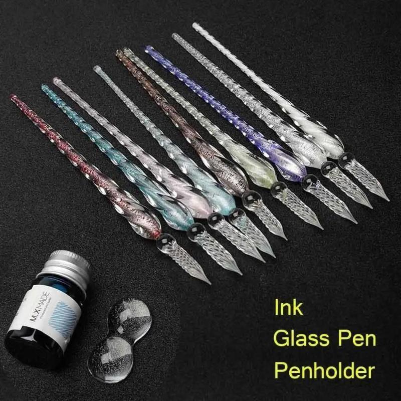 Fountain Pen Ink - Set Pena Celup Kaca Kristal Berwarna