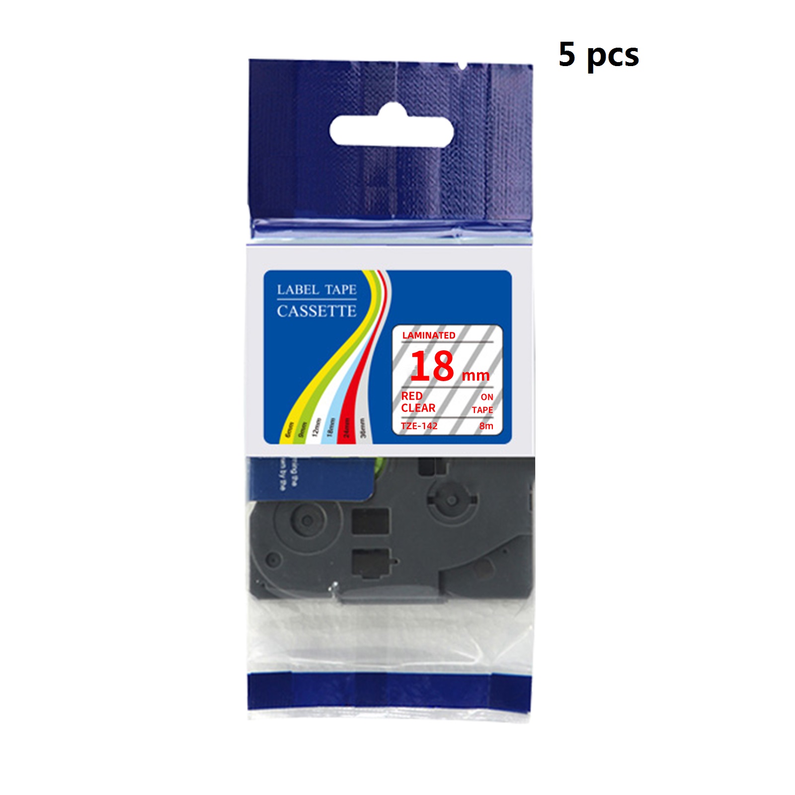 Label Printer Tape - 5 Pcs Pita Label Laminasi Kompatibel