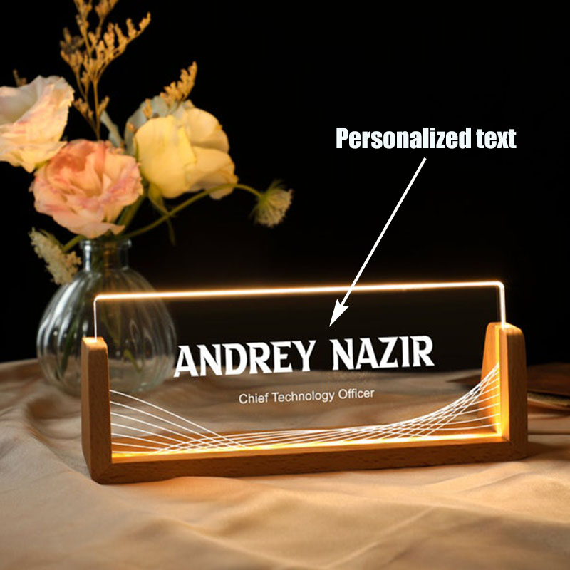 Desk Name Plate - Plat Nama Meja Akrilik Berlampu yang