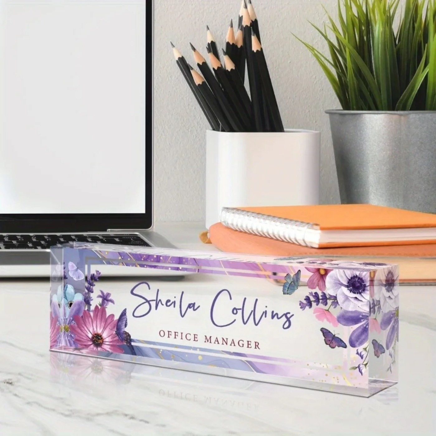 Desk Name Plate - [2D Flat] Papan Nama Akrilik Kustom