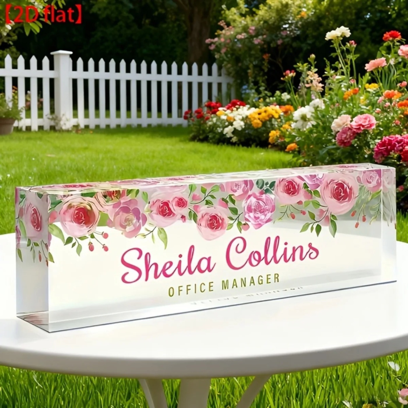 Desk Name Plate - [2D Flat] Papan Nama Meja Akrilik