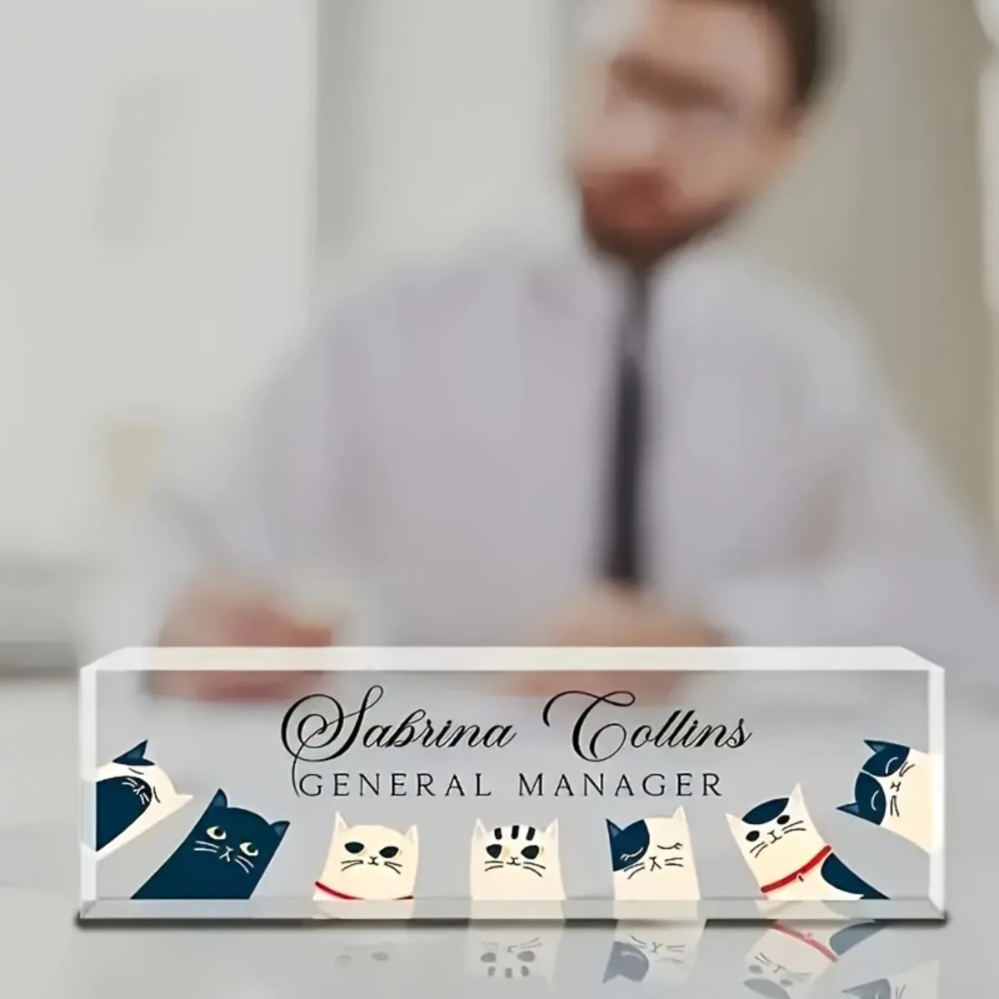 Desk Name Plate - [2D Datar] Papan Nama Meja Akrilik