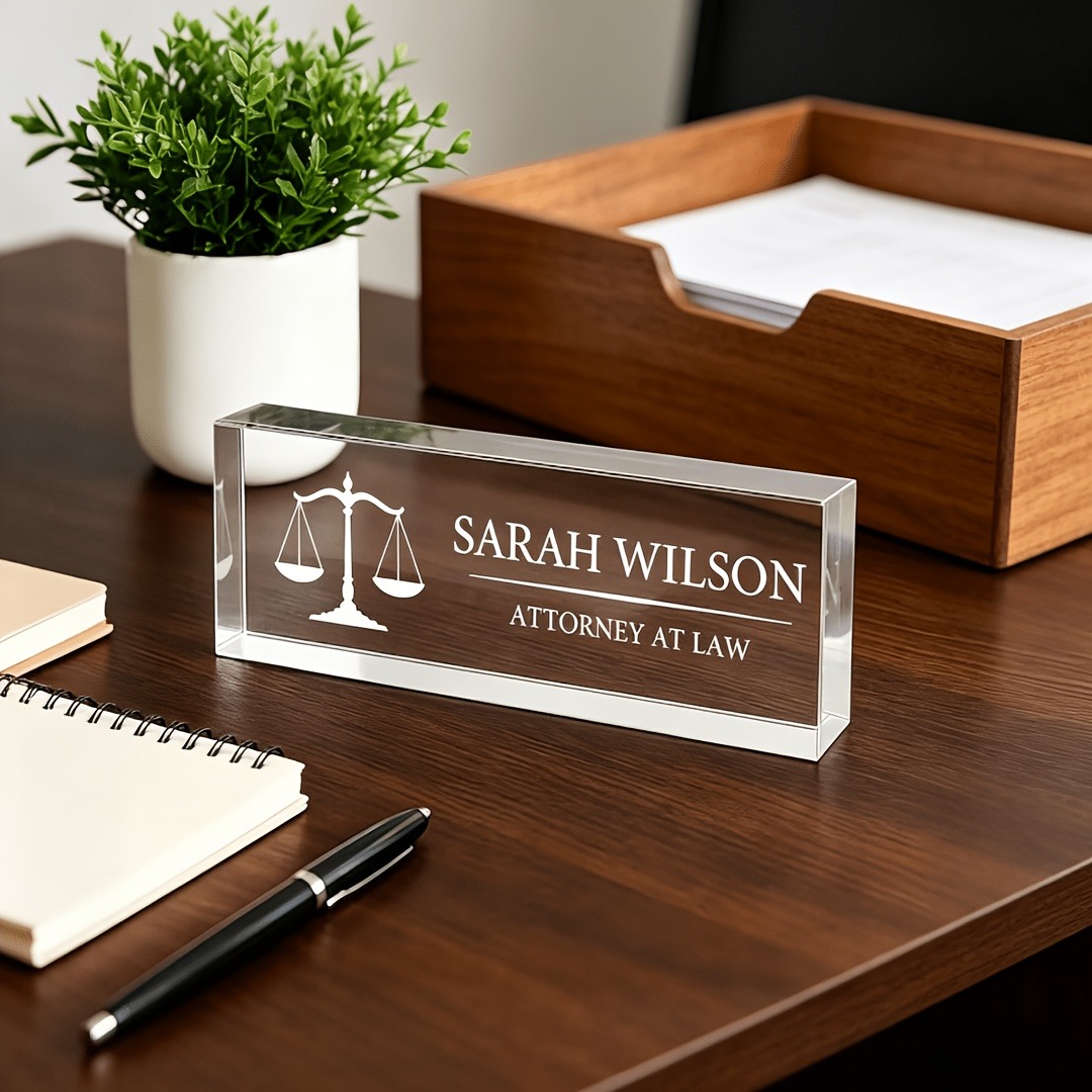 Plakat Nama Meja Akrilik Perso - Desk Name Plate ulasan dan harga