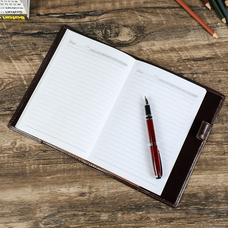 Kulit asli buatan tangan A5 La - Stationery Supply Business ulasan dan harga