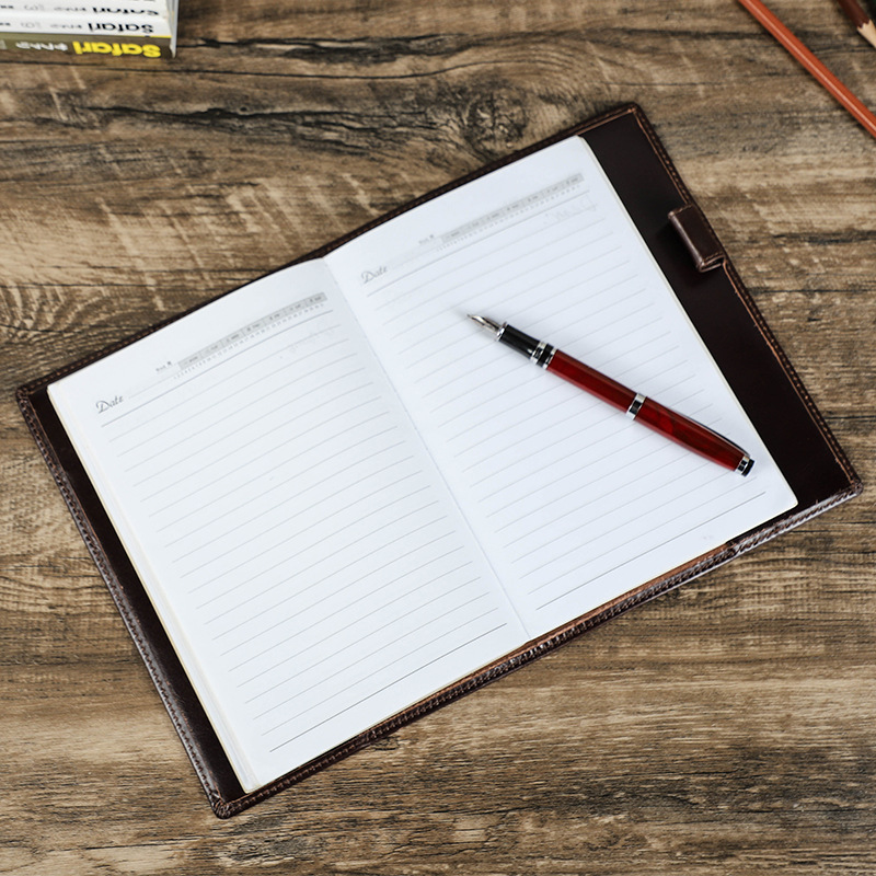 Kulit asli buatan tangan A5 La - Stationery Supply Business ulasan dan harga