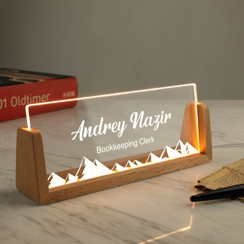 Plat Nama Meja Akrilik Berlamp - Desk Name Plate ulasan dan harga