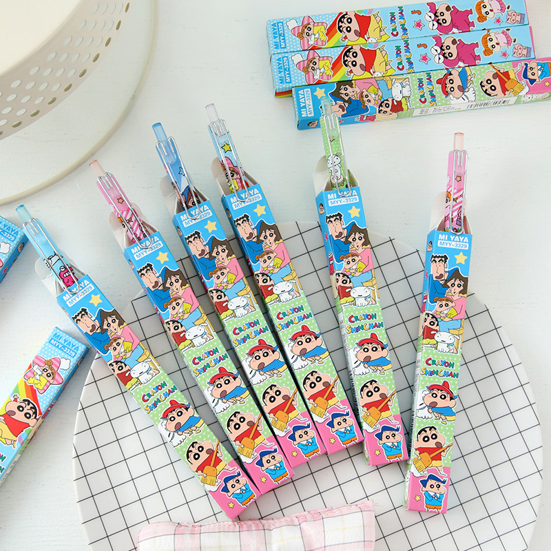 6Pcs Pena Gel Kartun Crayon Sh - Stationery Supplier ulasan dan harga