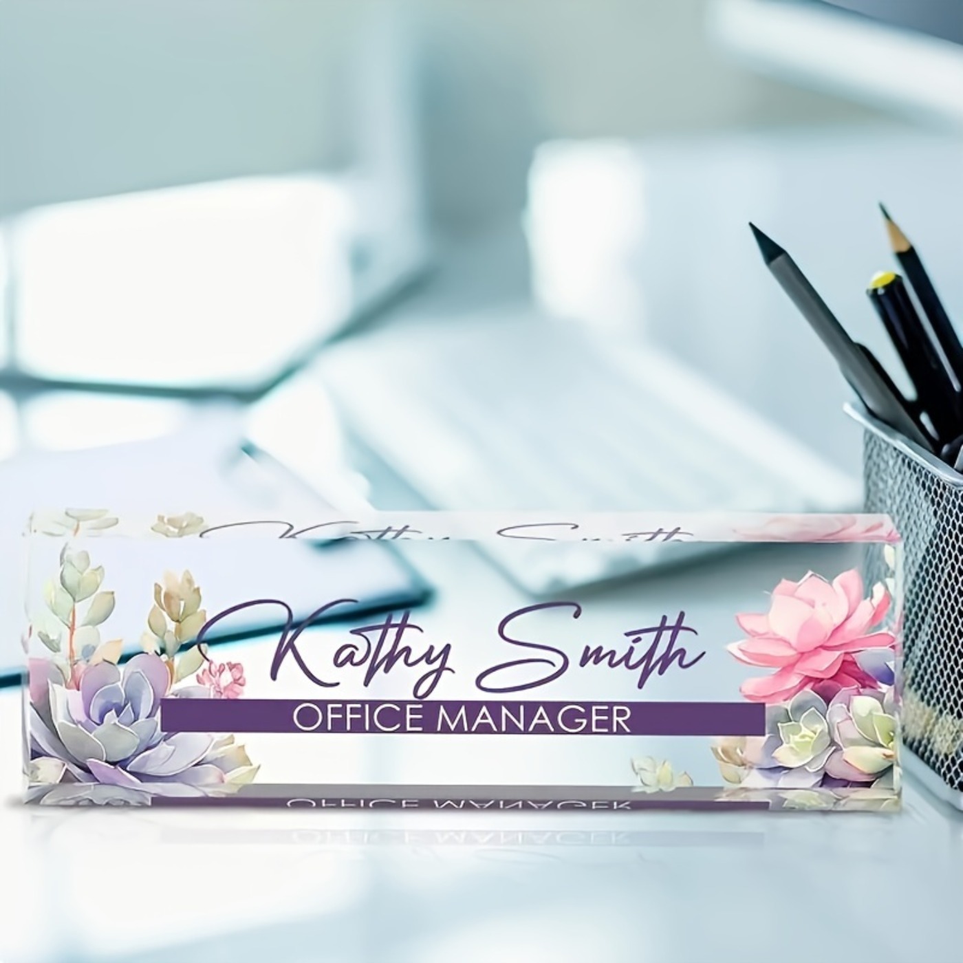Papan Nama Meja Akrilik 2D Cus - Desk Name Plate ulasan dan harga